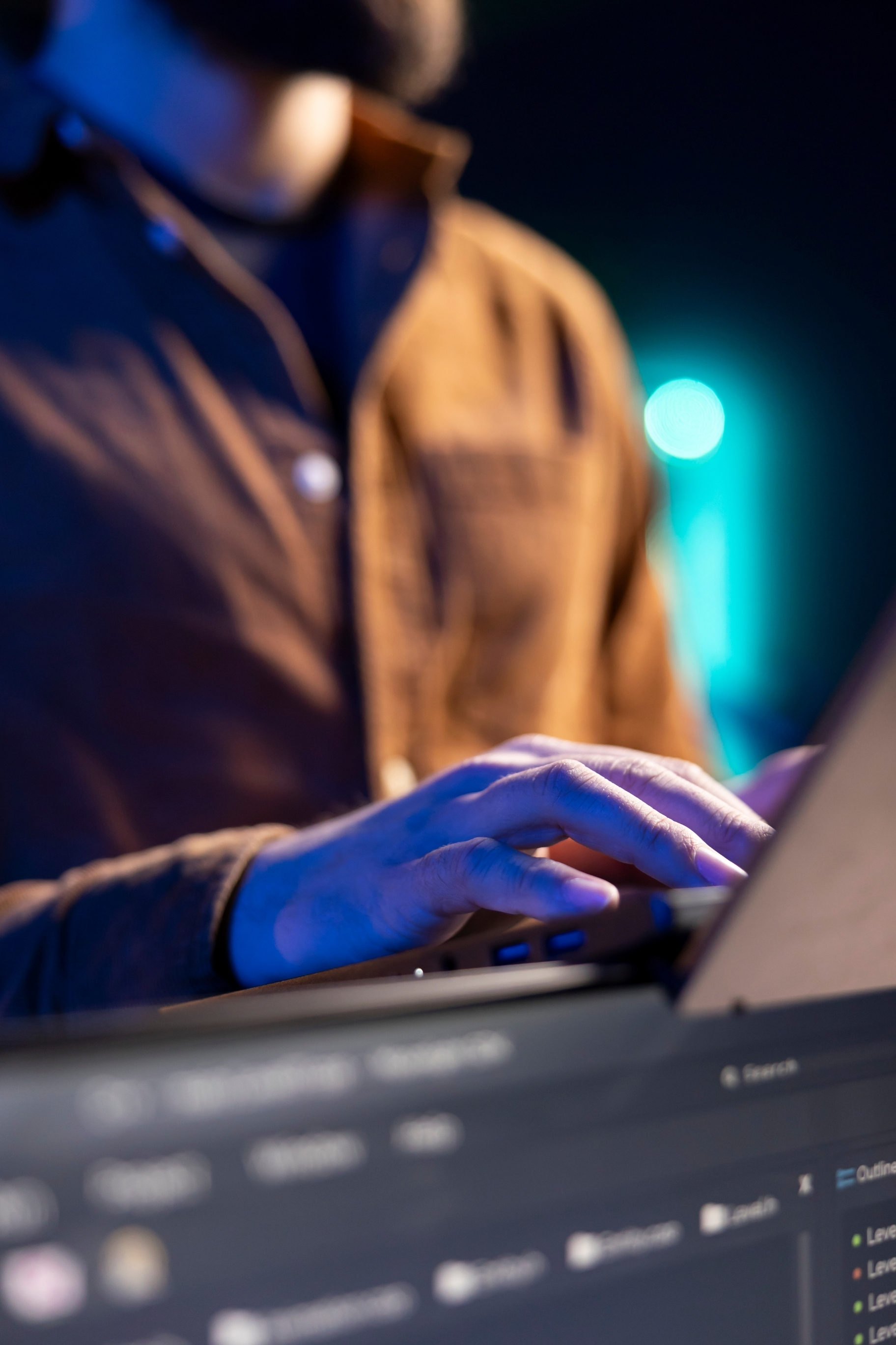 Professional working with technology and a laptop